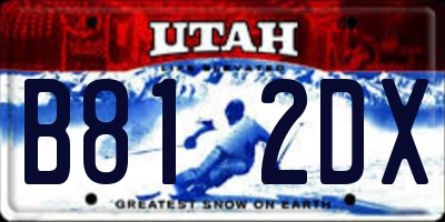 UT license plate B812DX