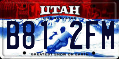 UT license plate B812FM