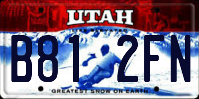 UT license plate B812FN