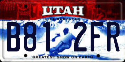 UT license plate B812FR