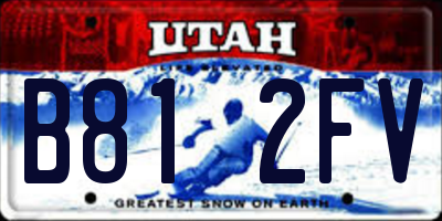 UT license plate B812FV