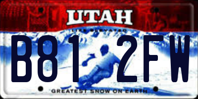UT license plate B812FW