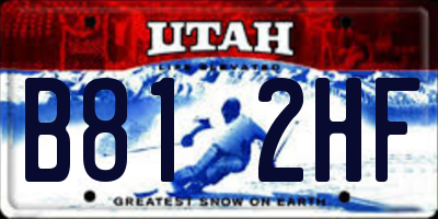 UT license plate B812HF