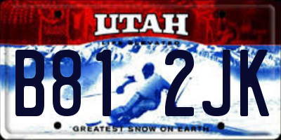 UT license plate B812JK