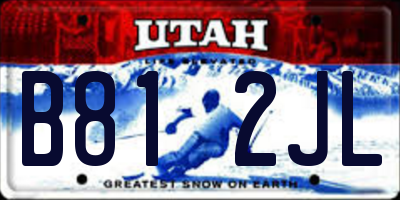 UT license plate B812JL