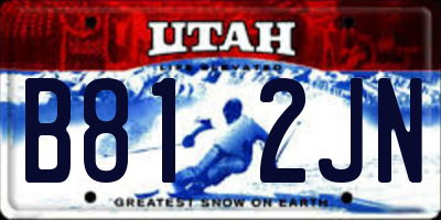UT license plate B812JN