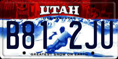 UT license plate B812JU
