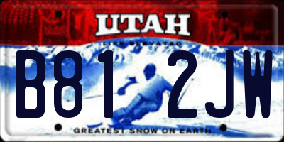 UT license plate B812JW