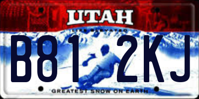 UT license plate B812KJ