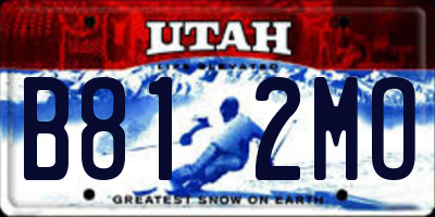 UT license plate B812MO