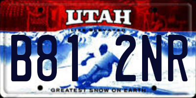 UT license plate B812NR