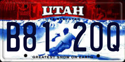 UT license plate B812OQ
