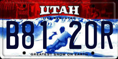 UT license plate B812OR