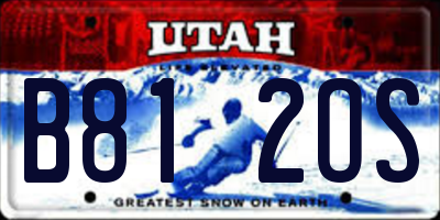 UT license plate B812OS