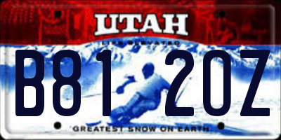 UT license plate B812OZ