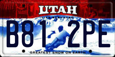 UT license plate B812PE