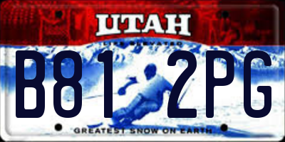 UT license plate B812PG
