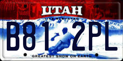 UT license plate B812PL