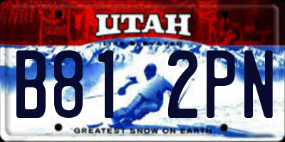 UT license plate B812PN