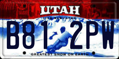 UT license plate B812PW