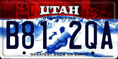 UT license plate B812QA