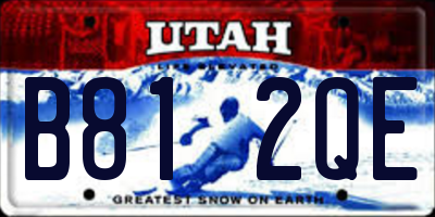 UT license plate B812QE