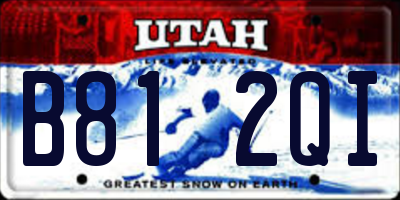 UT license plate B812QI