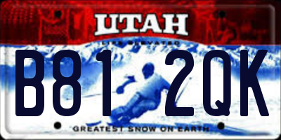 UT license plate B812QK