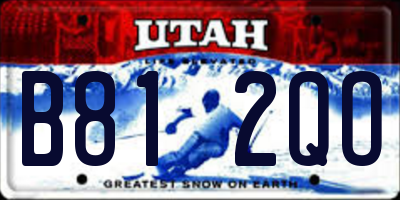 UT license plate B812QO
