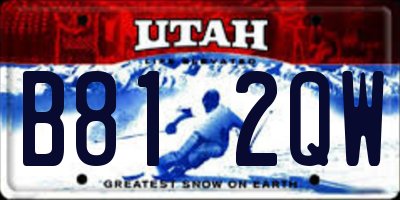 UT license plate B812QW