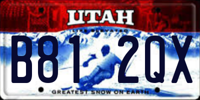 UT license plate B812QX