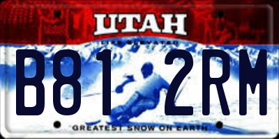 UT license plate B812RM