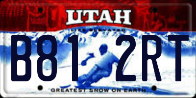UT license plate B812RT