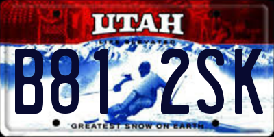 UT license plate B812SK