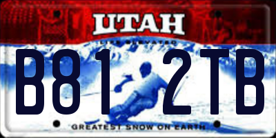 UT license plate B812TB