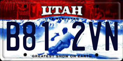 UT license plate B812VN