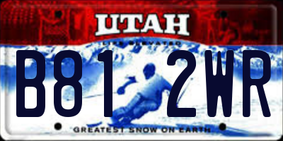 UT license plate B812WR