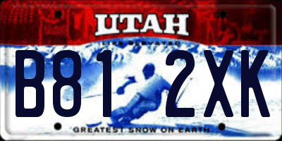 UT license plate B812XK