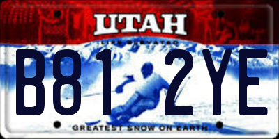 UT license plate B812YE