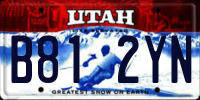 UT license plate B812YN