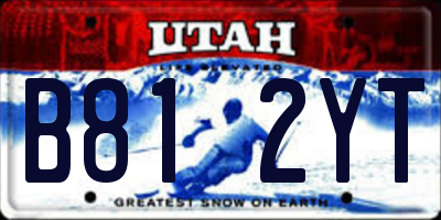 UT license plate B812YT