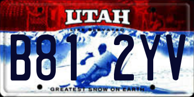 UT license plate B812YV