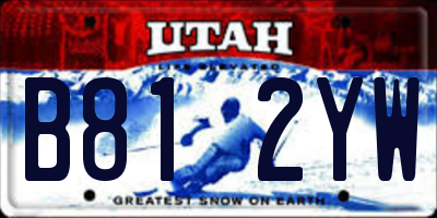 UT license plate B812YW