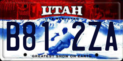 UT license plate B812ZA
