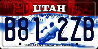 UT license plate B812ZB