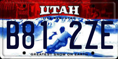 UT license plate B812ZE