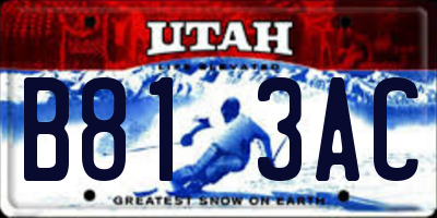UT license plate B813AC