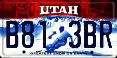 UT license plate B813BR