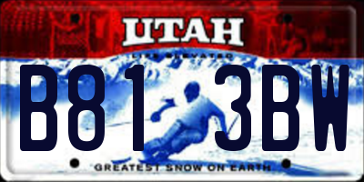 UT license plate B813BW