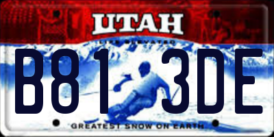 UT license plate B813DE